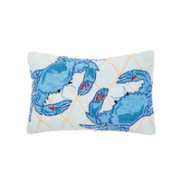 Two Blue Crabs Hooked Lumbar Pillow