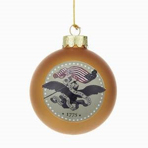 US Army™ "Army Strong" Gold Glass Ball Christmas Ornament - Chesapeake Bay Goods