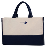 Navy Colorblock Rectangular Canvas Carry Tote - Chesapeake Bay Goods