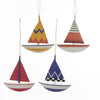 Nautical Sailboat Christmas Ornament Red Green Blue Yellow