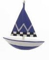 Wooden Nautical Sailboat Christmas Ornaments - Blue