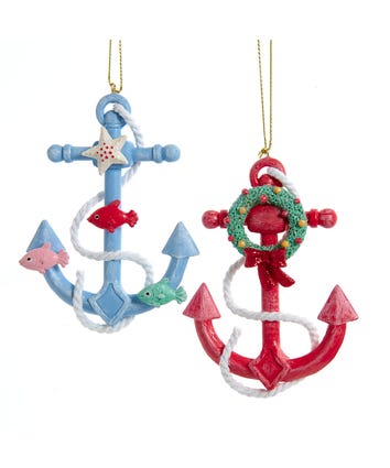 Whimsical Anchor Ornaments, Set of 2