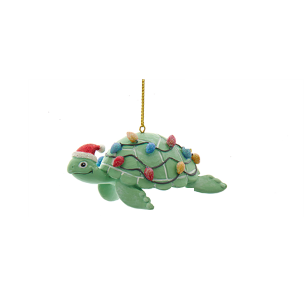Whimsical Green Sea Turtle Christmas Ornament