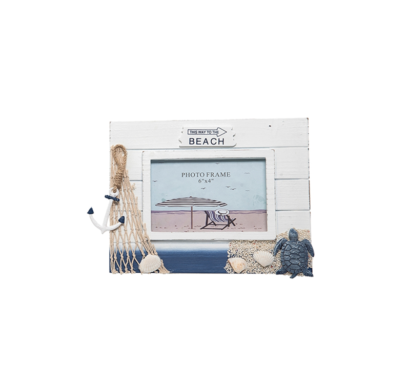 Nautical White Washed Photo Frame Set with Decorations Horizonal 4 x 6 Chesapeake Bay Goods