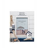 Nautical White Washed Photo Frame with Decorations Vertical