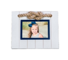 Nautical Photo Frame - White & Blue Frame with Rope Accent Chesapeake Bay Goods