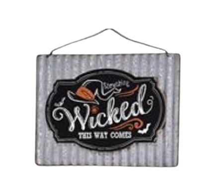 Halloween Metal Hanging Wall Plaque "Wicked"