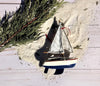 Yacht Sailboats With 2 Sails Christmas Ornaments -Blue
