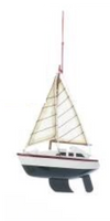 Yacht Sailboats With 2 Sails Christmas Ornaments - Sold Separately Green